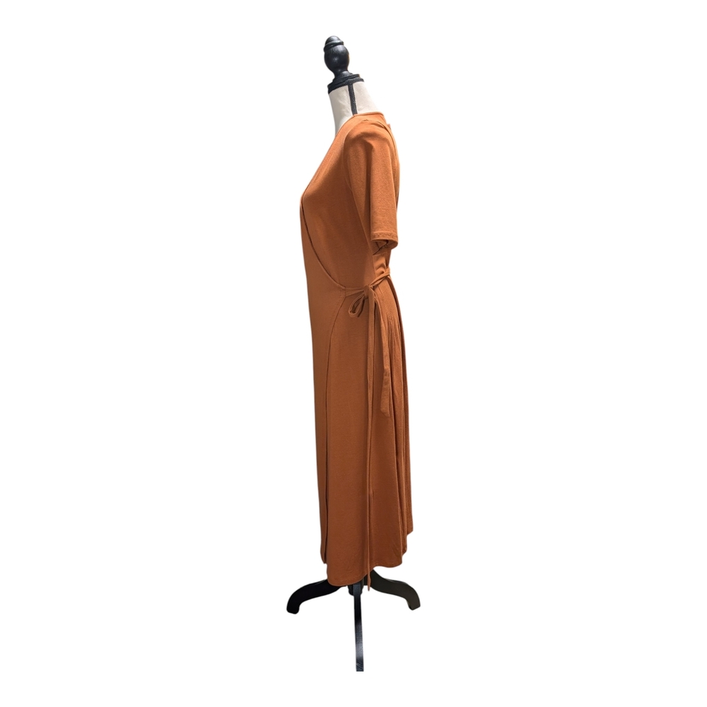 NWT Organic Cotton Amour Vert Terracotta Wrap Midi Dress - Picture 5 of 9